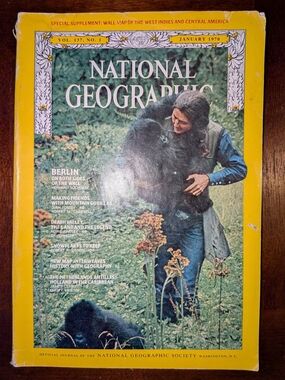 National Geographic January 1970 Dian Fossey Gorillas Berlin Death Valley NO MAP